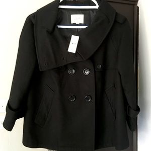 Cropped 3/4 sleeves peacoat